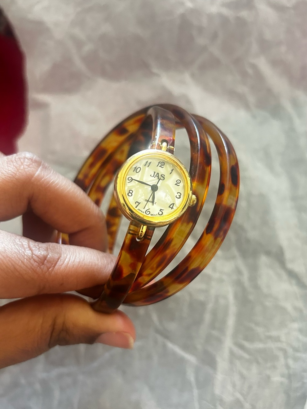 Vintage Tortoiseshell Coil Bangle Watch - Brown
